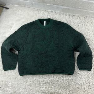 Lululemon Jacquard Multi-Texture Crew Neck Sweater Heathered Smoked Spruce